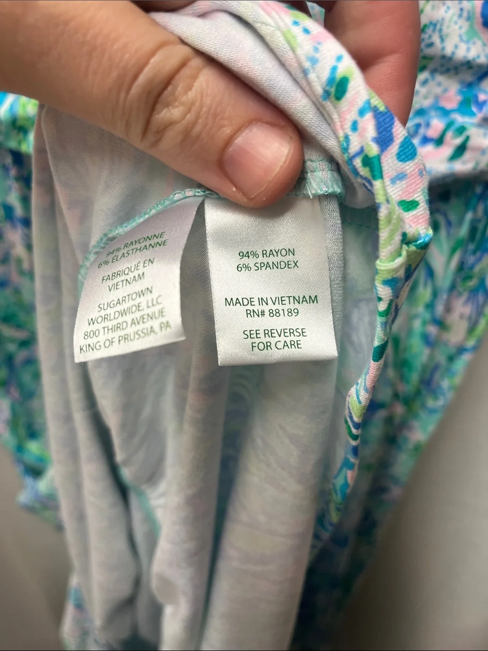 Lilly Pulitzer Pastel Floral V-Neck Midi Dress in Blue, Pink, Green - Picture 6 of 6